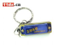 SWAN 天鹅 MINI 4孔口琴钥匙链（蓝色）KS003