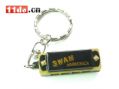 SWAN 天鹅 MINI 4孔口琴钥匙链（黑色）KS005