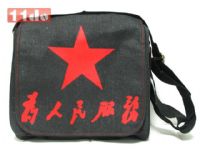 红色五角星 为人民服务 黑色 单肩包/斜挎包/帆布包