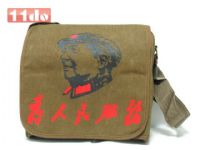 毛主席头像 为人民服务 黄褐色 单肩包/斜挎包/帆布包