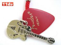 Fender 可卸式金属吉他拨片手机链（大红色）