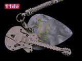 Fender 可卸式金属吉他拨片手机链（白纹色）