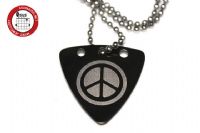 GsusMusic 钛钢金属拨片项链 Peace 和平反战（黑色）