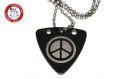 GsusMusic 钛钢金属拨片项链 Peace 和平反战（黑色）