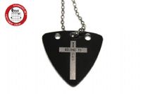 GsusMusic 钛钢金属拨片项链 I belong to jesus 我属于耶稣基督（黑色）