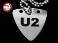 GsusMusic 钛钢金属拨片项链 U2乐队 LOGO（银色）