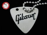 GsusMusic 钛钢金属拨片项链 GIBSON（银色）