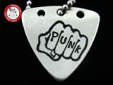 GsusMusic 钛钢金属拨片项链 Green day Punk 拳头（银色）