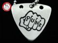 GsusMusic 钛钢金属拨片项链 Green day Punk 拳头（银色）