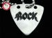 GsusMusic 钛钢金属拨片项链 ROCK 摇滚（银色）