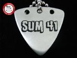 GsusMusic 钛钢金属拨片项链 SUM 41（银色）