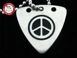 GsusMusic 钛钢金属拨片项链 Peace 和平 反战（银色）