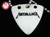 GsusMusic 钛钢金属拨片项链 Metallica 金属乐队 LOGO（银色） 