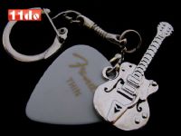Fender 可卸式金属吉他拨片钥匙扣，钥匙圈（白色）