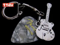 Fender 可卸式金属吉他拨片钥匙扣，钥匙圈（白纹色）