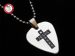 新款 GsusMusic 钛钢金属拨片项链 十字架 基督教 耶稣拯救 Jesus Saves（银色） 