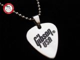 新款 GsusMusic 钛钢金属拨片项链 GIBSON USA（银色）