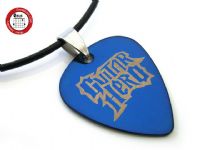 经典系列 GsusMusic 钛钢金属吉他拨片项链 游戏吉他英雄Guitar Hero（炫蓝）