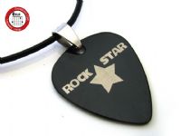 经典系列 GsusMusic 钛钢金属吉他拨片项链 五角星 ROCK STAR 摇滚明星（酷黑）