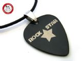 经典系列 GsusMusic 钛钢金属吉他拨片项链 五角星 ROCK STAR 摇滚明星（酷黑）