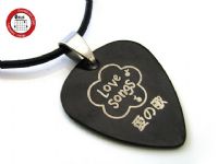 经典系列 GsusMusic 钛钢金属吉他拨片项链 Love songs 爱之歌（酷黑）