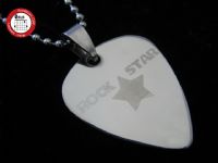 经典系列 GsusMusic 钛钢金属吉他拨片项链 五角星 ROCK STAR 摇滚明星（银白）