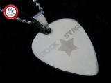 经典系列 GsusMusic 钛钢金属吉他拨片项链 五角星 ROCK STAR 摇滚明星（银白）