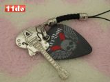 Dunlop可卸式金属吉他拨片手机链，手机挂件（DirtBag Skull Bolts）