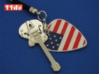 Dunlop可卸式金属吉他拨片手机链，手机挂件（美酷 America Spirit 全版美旗）