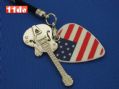 Dunlop可卸式金属吉他拨片手机链，手机挂件（美酷 America Spirit 全版美旗）