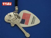 Dunlop可卸式金属吉他拨片手机链，手机挂件（美酷 America Spirit 美旗标识）