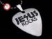2012款 GsusMusic 钛钢金属吉他拨片项链 JESUS ROCKS 耶稣是磐石（银色）