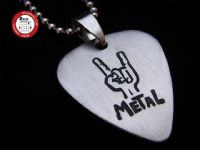 2012款 GsusMusic 钛钢金属吉他拨片项链 Metal 金属手势（银色）