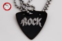 2012夏季款 GsusMusic 钛钢金属吉他拨片项链 摇滚 ROCK（酷黑） 