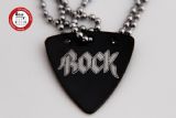2012夏季款 GsusMusic 钛钢金属吉他拨片项链 摇滚 ROCK（酷黑） 