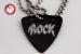 2012夏季款 GsusMusic 钛钢金属吉他拨片项链 摇滚 ROCK（酷黑） 