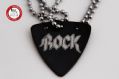 2012夏季款 GsusMusic 钛钢金属吉他拨片项链 摇滚 ROCK（酷黑） 