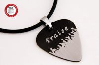 2012夏季款 GsusMusic 钛钢金属吉他拨片项链 PRAISE 基督教敬拜赞美（酷黑） 