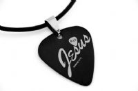 2013款 GsusMusic 钛钢金属吉他拨片项链 PICK JESUS（黑色） 