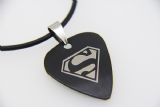 2016款 钛钢拨片项链 超人 Superman 漫威（黑色） 