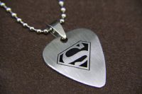 2016款 钛钢拨片项链 超人 Superman 漫威（银色） 